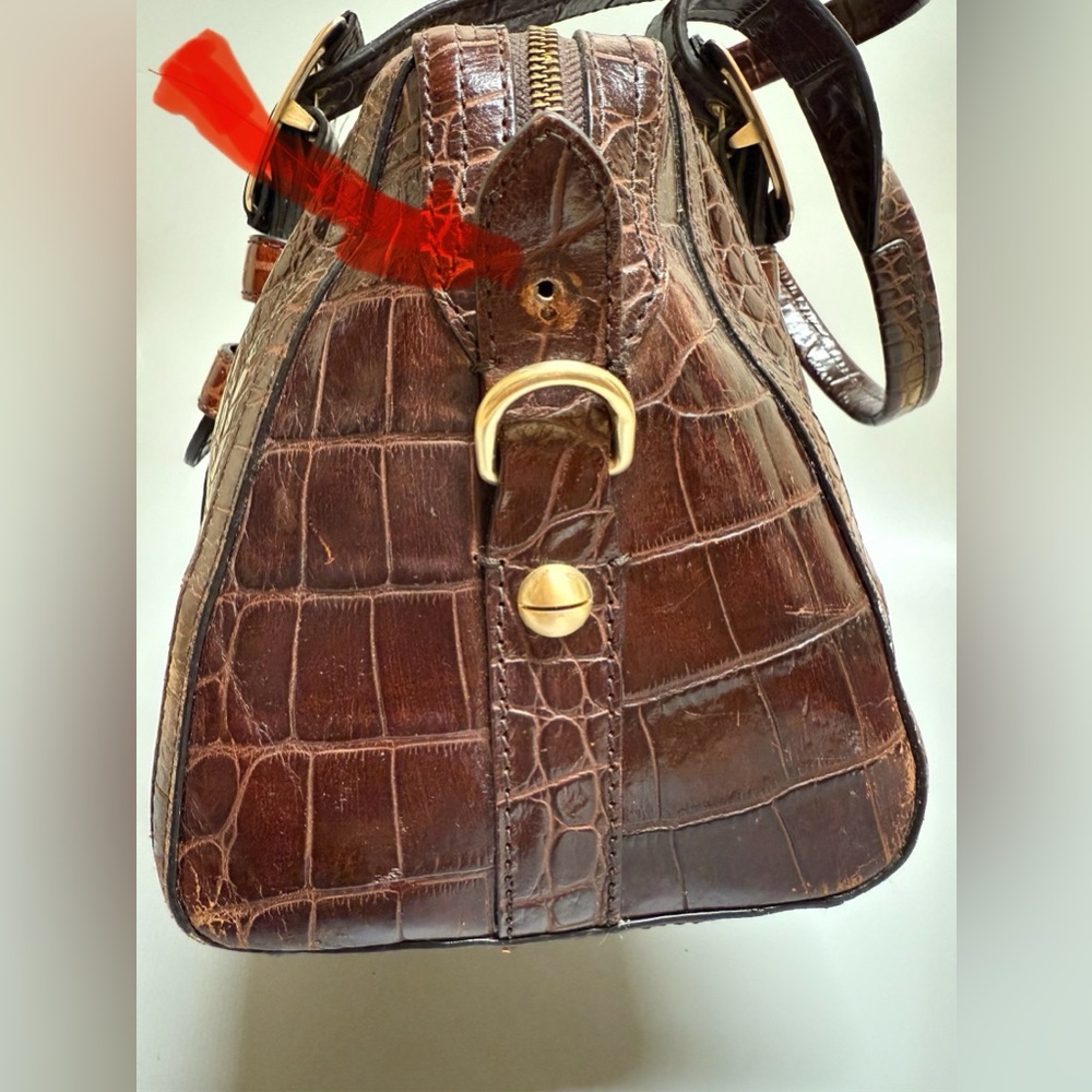 MAXX CROC Y2K genuine leather satchel bag burgundy brown - Picture 17 of 17